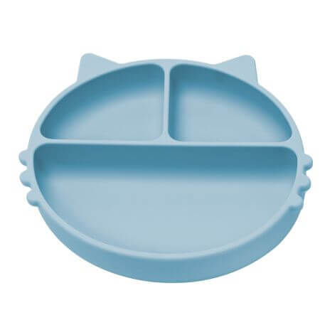 Piatto in silicone a scomparti con ventosa Kitty, 6 mesi+, Aqua Blue, Appekids