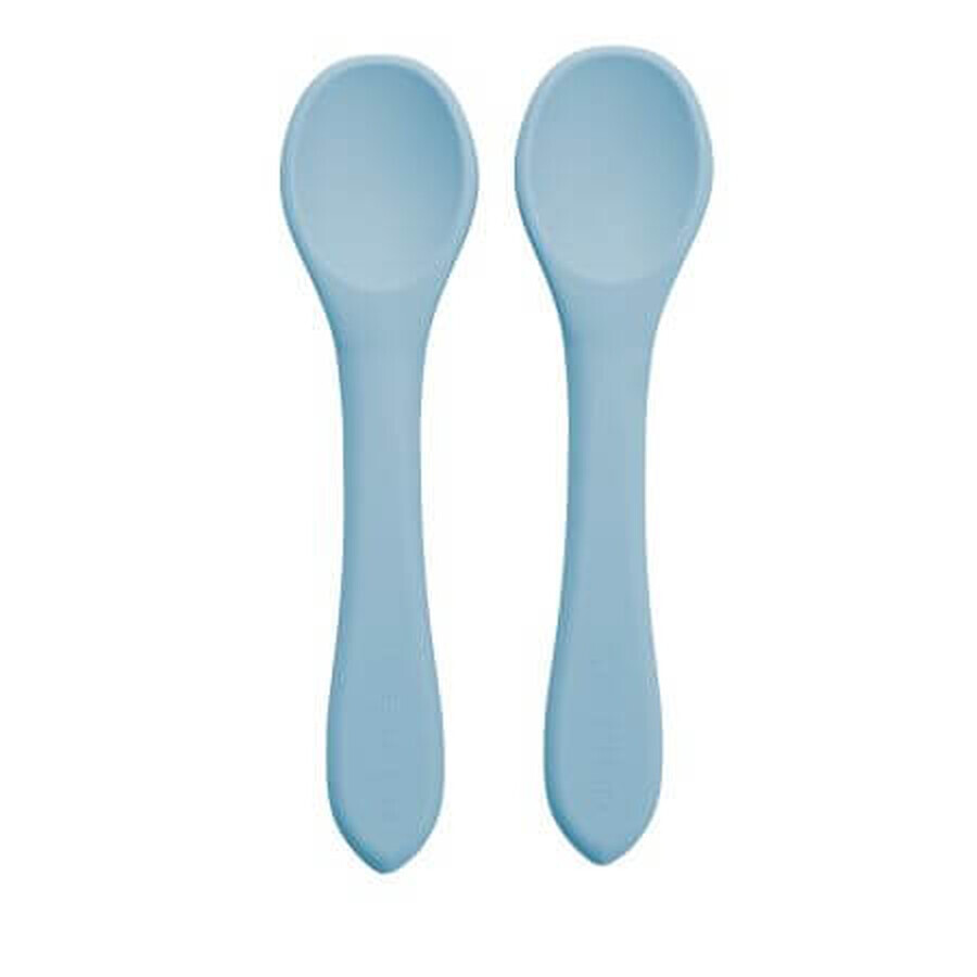 Set di cucchiai in silicone, 6 mesi+, Blu acqua, Appekids