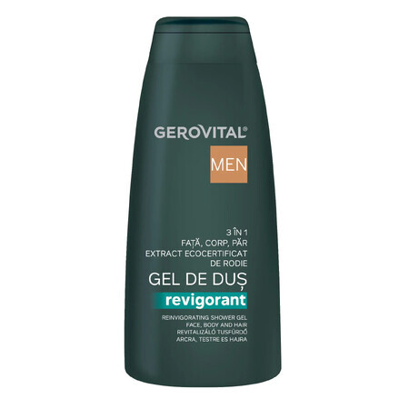 Bagnoschiuma Rinfrescante 3 in 1 Gerovital Men, Gerovital Men, 400 ml, Farmec