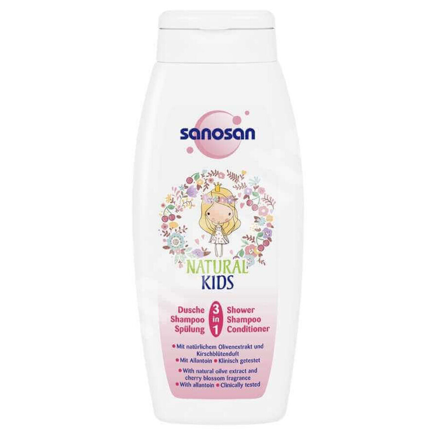 Gel doccia e shampoo 2 in 1 con aroma di lampone, 250 ml, Sanosan