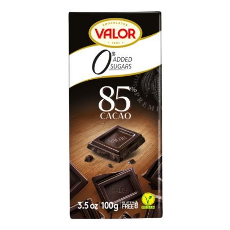 Cioccolato fondente con 85% di cacao, 100 g, Valor