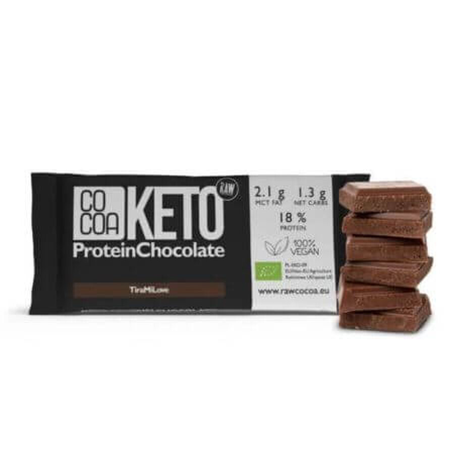Cioccolato biologico al gusto di tiramisù Keto, 40 g, Cacao