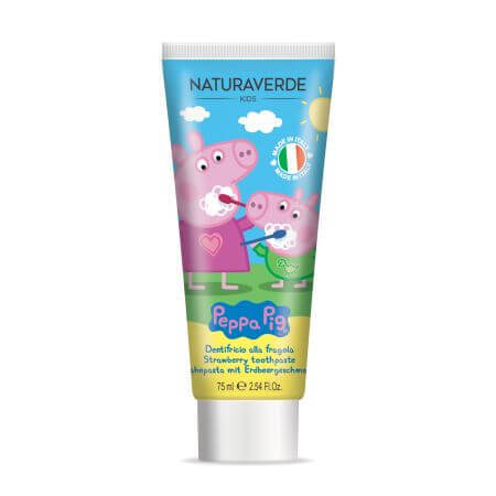 Dentifricio Peppa Pig alla fragola, Bambini, 75 ml, Naturaverde