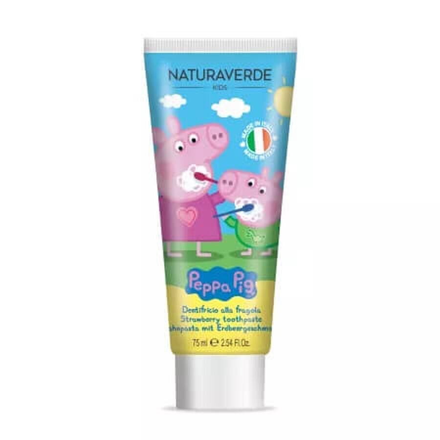 Dentifricio Peppa Pig alla fragola, Bambini, 75 ml, Naturaverde