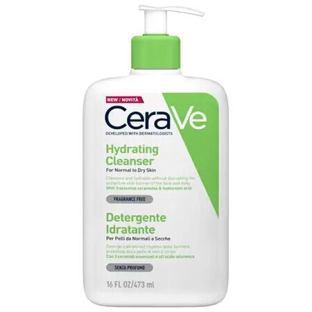 CeraVe Detergente Idratante Viso Pelle da Normale a Secca con Ceramidi, 473ml