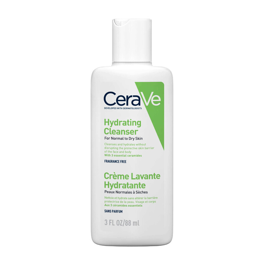 CeraVe Detergente Idratante Viso Pelle da Normale a Secca con Ceramidi, 88ml