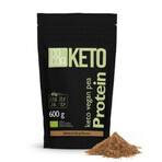 Proteine in polvere di piselli biologiche al gusto di mandorla Keto, 600 g, cacao