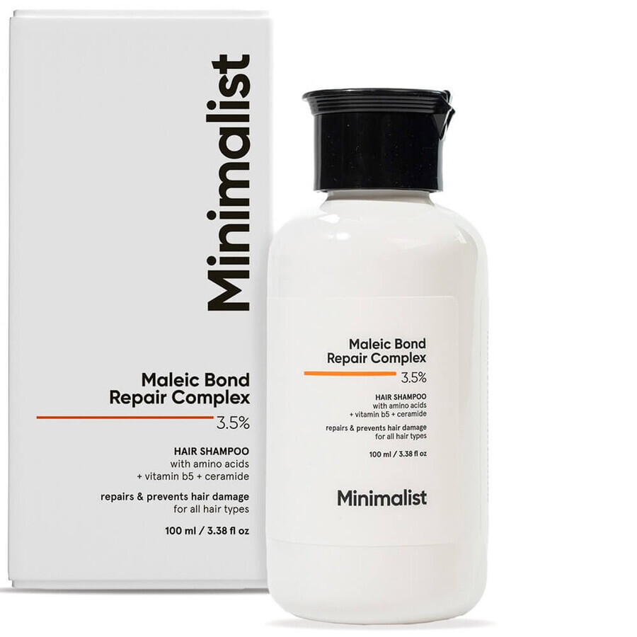 Shampoo riparatore per capelli danneggiati Maleic Bond Repair Complex 3,5%, 250 ml, Minimalist