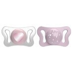 Silicone pacifier set PhisioForma Micro, 0-2 months, Pink, 2 pieces, Chicco