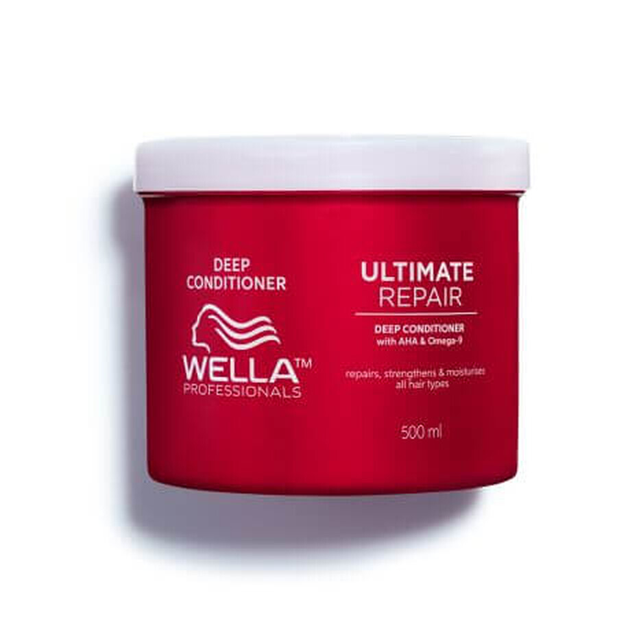 Balsamo Ultimate Repair con AHA e Omega 9 per capelli danneggiati, 500 ml, Wella Professionals