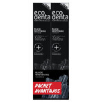 Confezione di dentifricio con carbone e Teavigo Black Whitening, 75 ml + 75 ml, Ecodenta