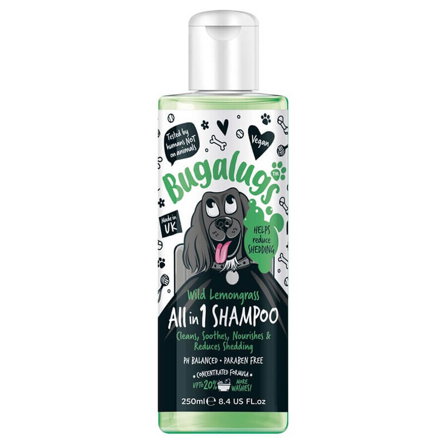Shampoo alla citronella selvatica per cani Bugalugs, 250 ml, Lakeland Cosmetics