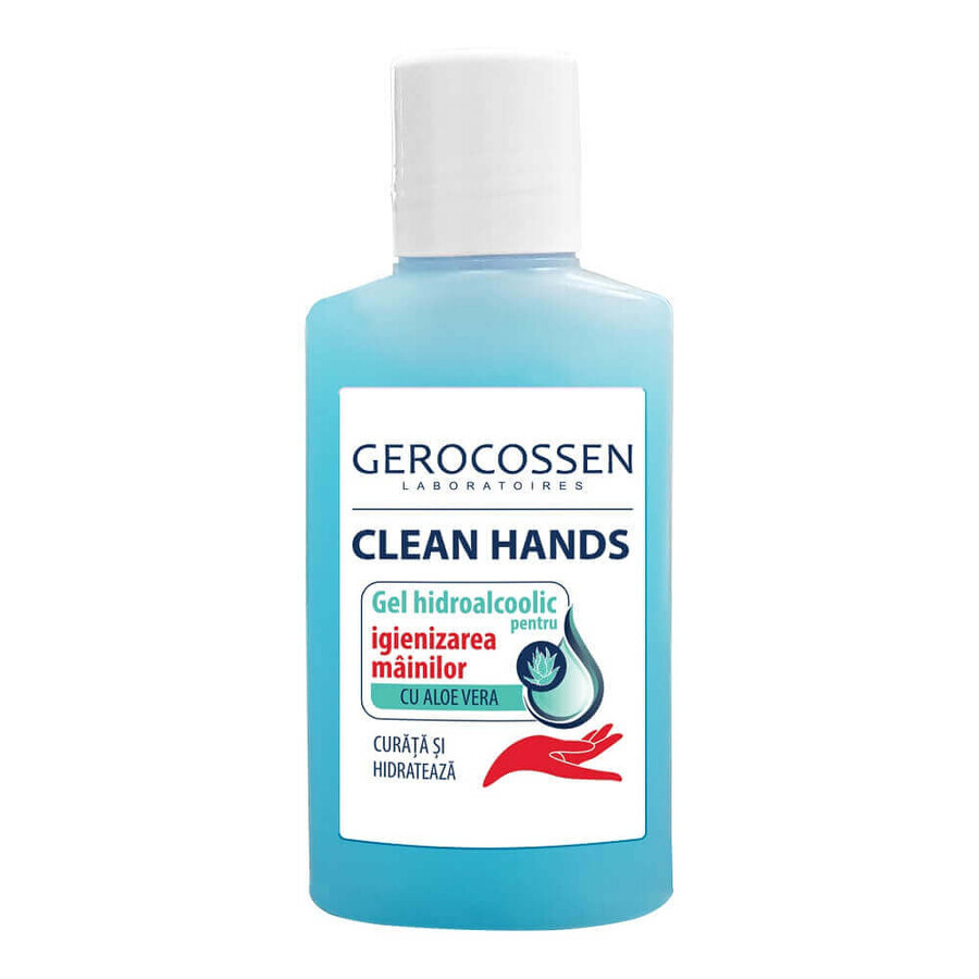 Gel idroalcolico per l'igiene delle mani con Aloe Vera Clean Hands, 100 ml, Gerocossen