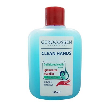 Gel idroalcolico per l'igiene delle mani con Aloe Vera Clean Hands, 130 ml, Gerocossen