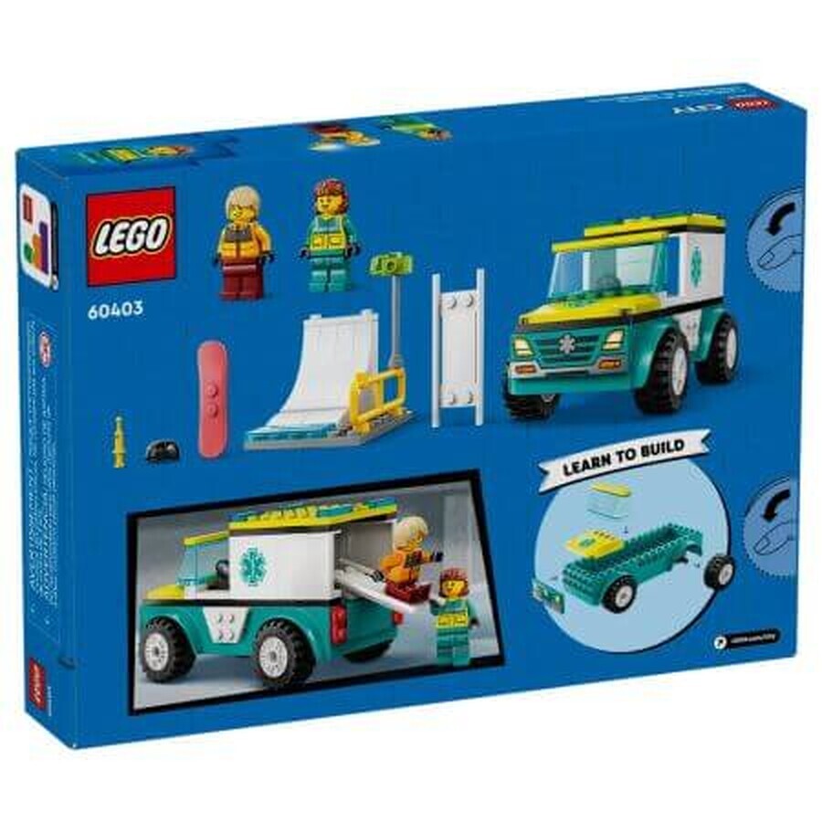 Ambulanza di emergenza e Snow Boarding, +4 anni, 60403, Lego City