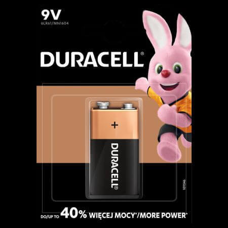 Batteria alcalina 9V, 1 pezzo, Duracell