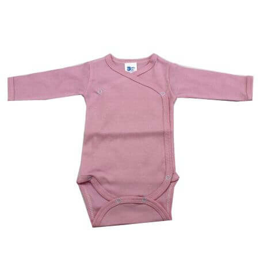 Body a maniche lunghe in cotone a coste, 0-3 mesi, rosa, Baltic Baby