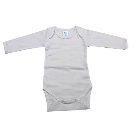 Body a maniche lunghe in cotone Rib, 12-18 mesi, Bianco, Baltic Bebe