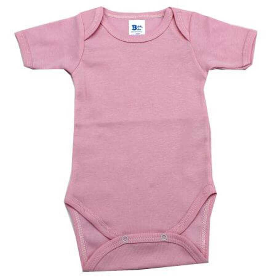 Body a maniche corte in cotone a coste, 18-24 mesi, rosa, Baltic Bebe