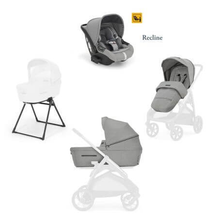 Carrozzina Aptica Quattro 4 in 1 per bambini, Grigio Satinato, Inglesina