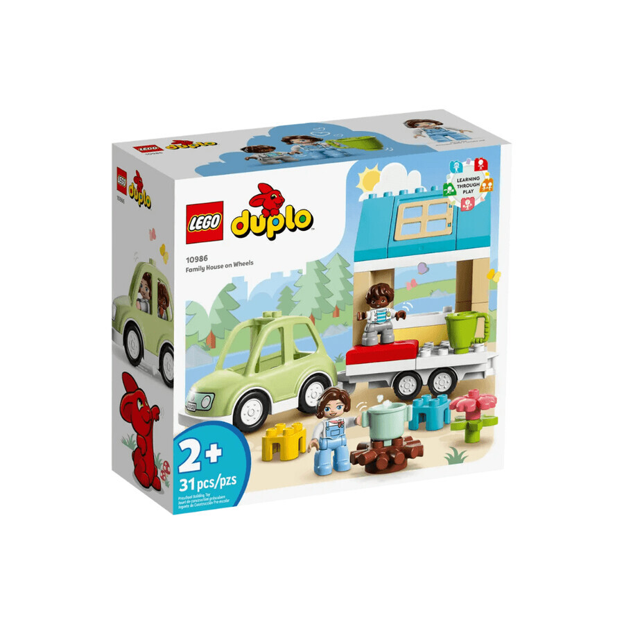 Casa famiglia Lego Duplo su ruote, 2 anni+, 10986, Lego