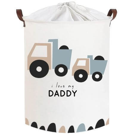 Cesto portagiochi in cotone, 35X45 cm, Love Daddy, Sipo