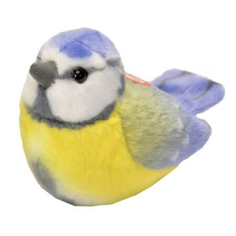 Uccello di peluche con suoni, 17 cm, nano blu, Wild Republic