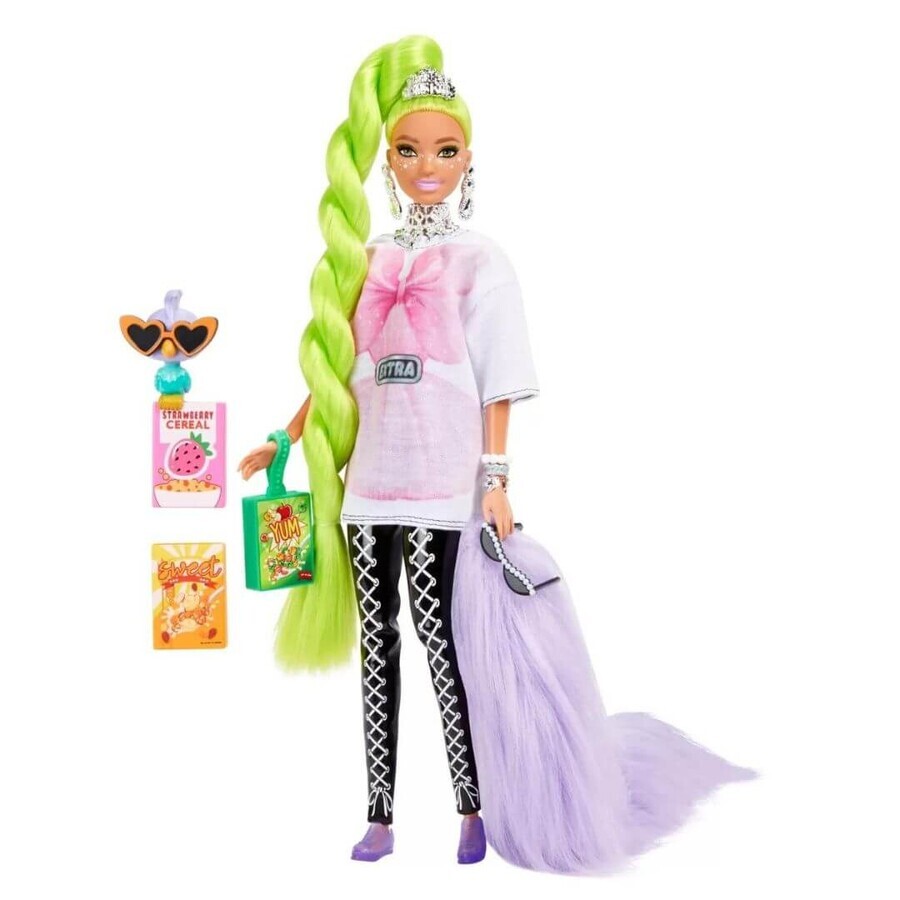 Bambola Barbie Extra, coppia verde neon, Barbie
