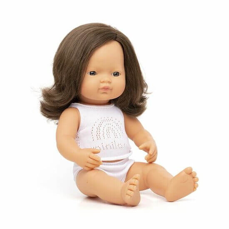 Bambola educativa europea Brown Girl, 38 cm, Miniland