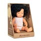 Bambola educativa bambina caucasica con capelli neri ondulati, 38 cm, Miniland