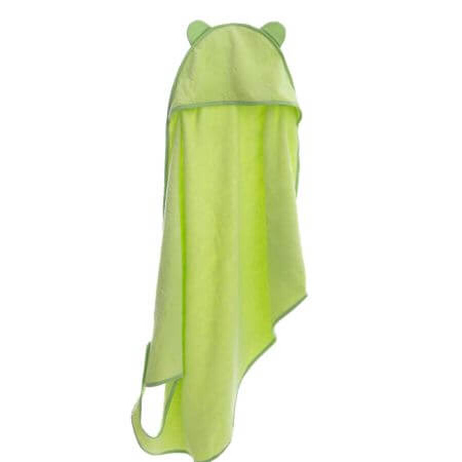Asciugamano con cappuccio Bebehug, 115x75cm, Verde, Twindeco