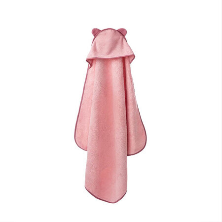 Asciugamano con cappuccio Bebehug, 122 x 77 cm, rosa, Twindeco