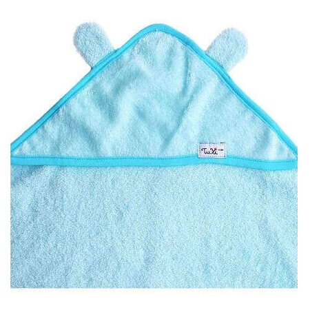 Asciugamano con cappuccio per bambini con orecchie, 80x80 cm, Blu, Tuxi Brands