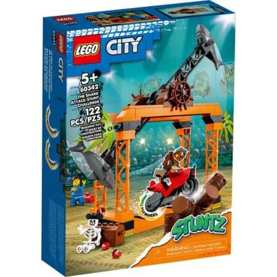 Lego City Shark Attack Stunt Challenge, +5 anni, 60342, Lego