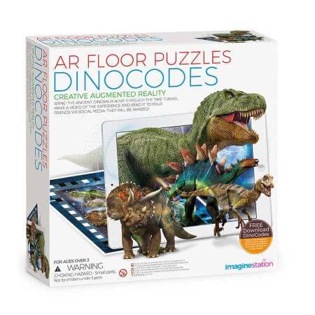 AR Puzzle da pavimento in realtà aumentata, Dinosauri, 4M