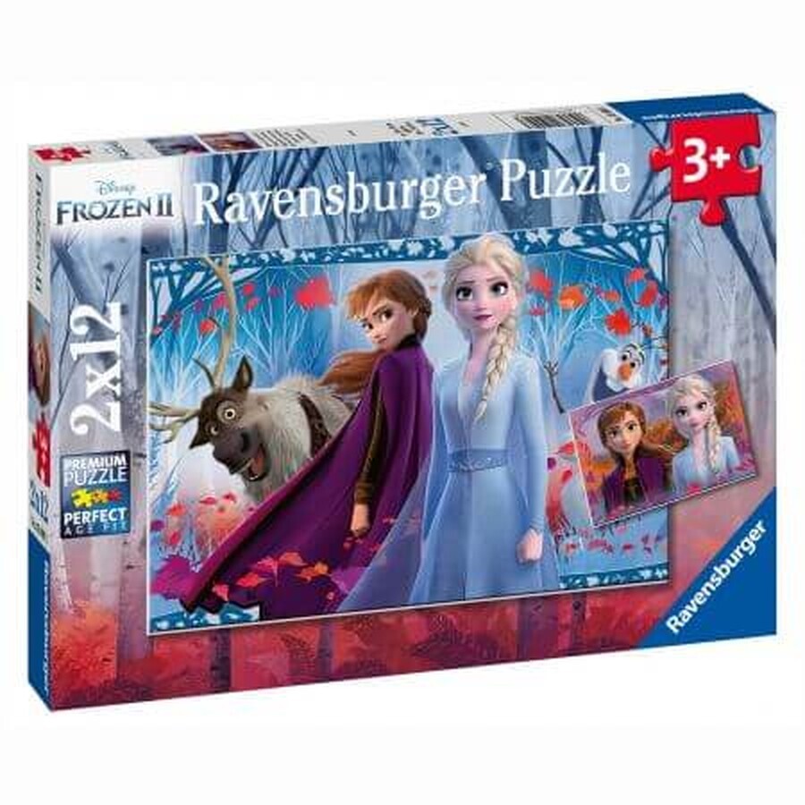 Puzzle Frozen 2, 2 x 12 pezzi, Ravensburger