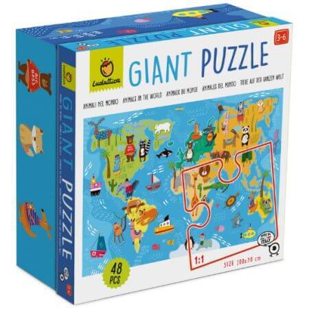 Puzzle gigante Mondo animale, +3 anni, Ludattica