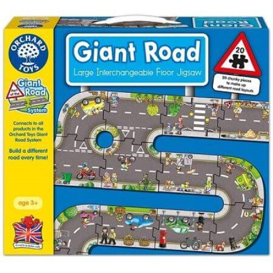 Pista per auto puzzle gigante da pavimento, 20 pezzi, Orchard Toys