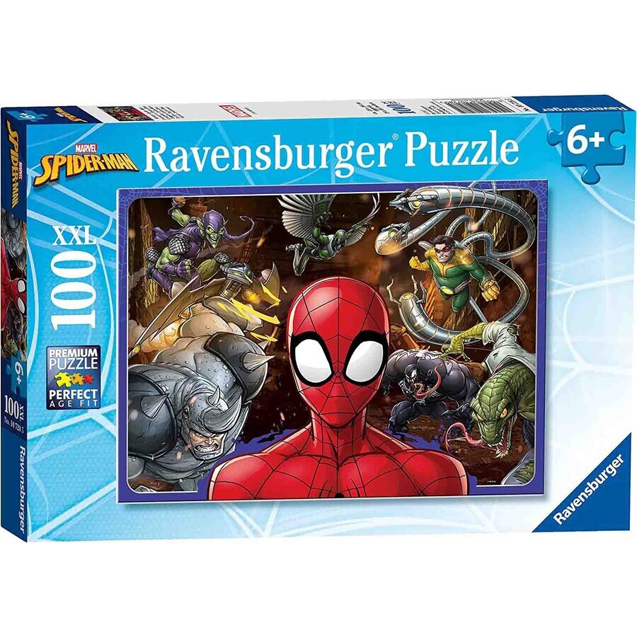 Puzzle Spiderman e i personaggi, 6 anni+, 100 pezzi, Ravensburger