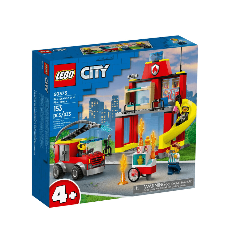 Autopompa e rimorchio Lego City, 4 anni+, 60375, Lego