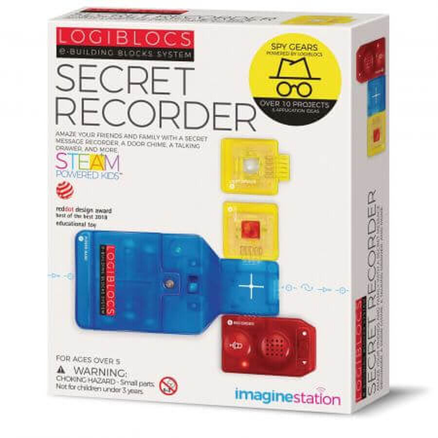 Set di giochi elettronici Logiblocs Secret Recorder, 5+ anni, 4M