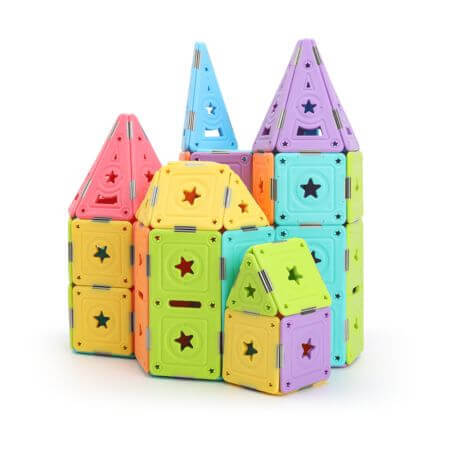 Gioco di costruzioni 3D magnetico, 129 pezzi, Castello di Marshmallow, +0 anni, MagSpace