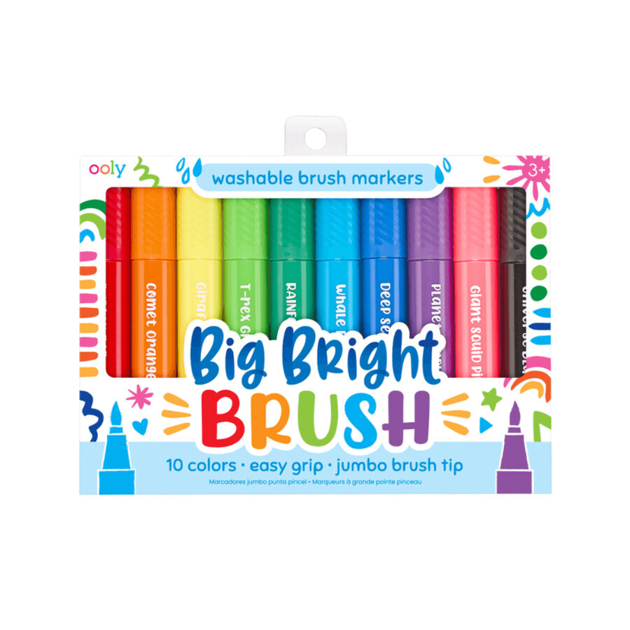 Big Bright Brush Washable Crayons, 10 colours, Ooly