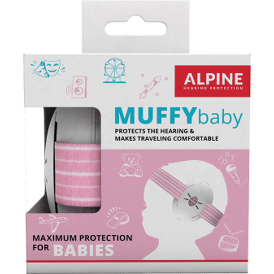Cuffie per neonati, 0-36 mesi, Rosa, Alpine