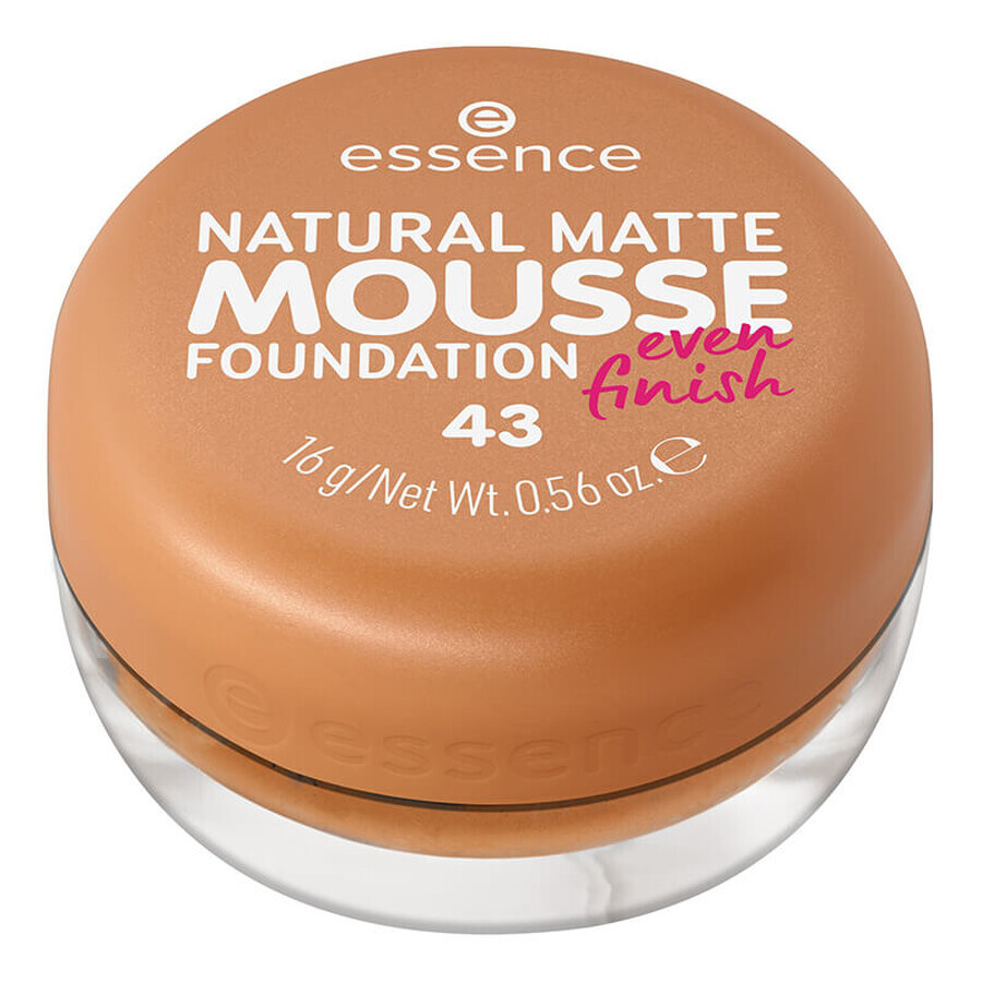 Fond de ten mat Natural Matte Mousse Foundation, 43, 16 g, Essence