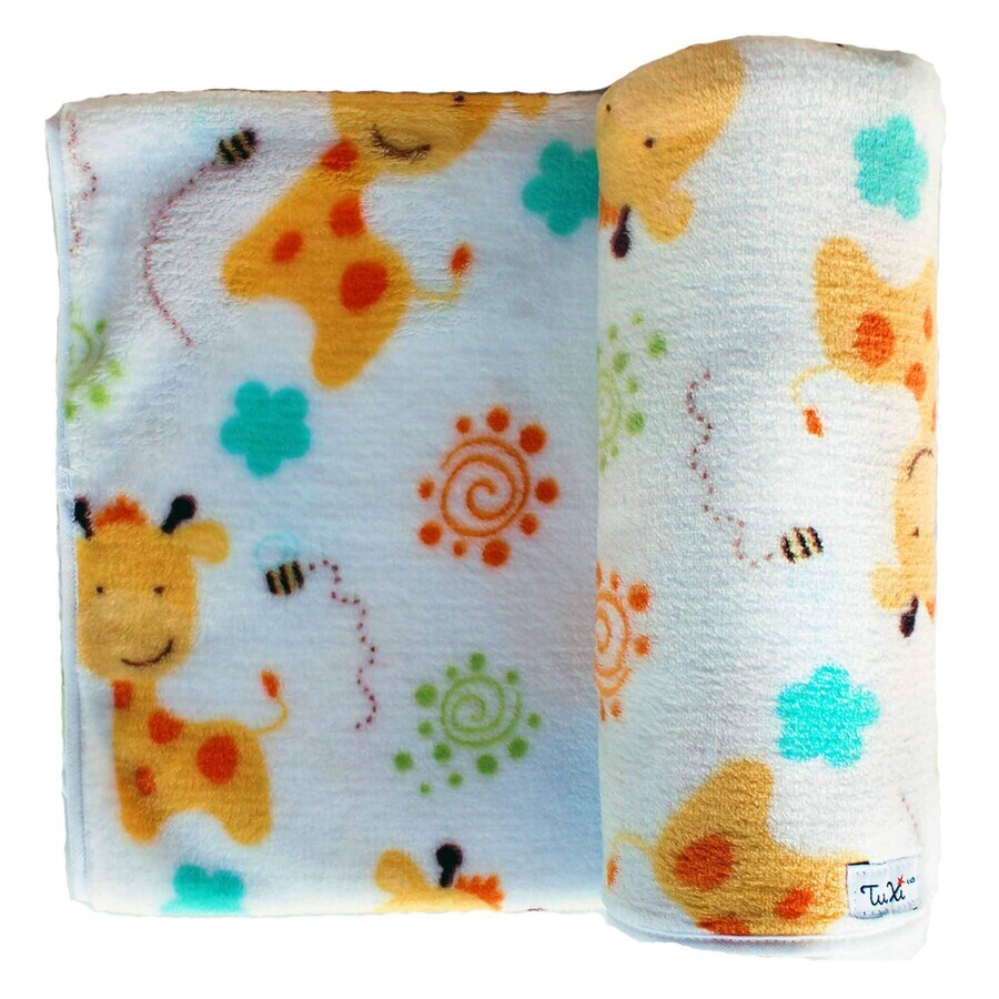 Cozy Fleece Soft Blanket, 70 x 90 cm, Giraffe, Tuxi Brands