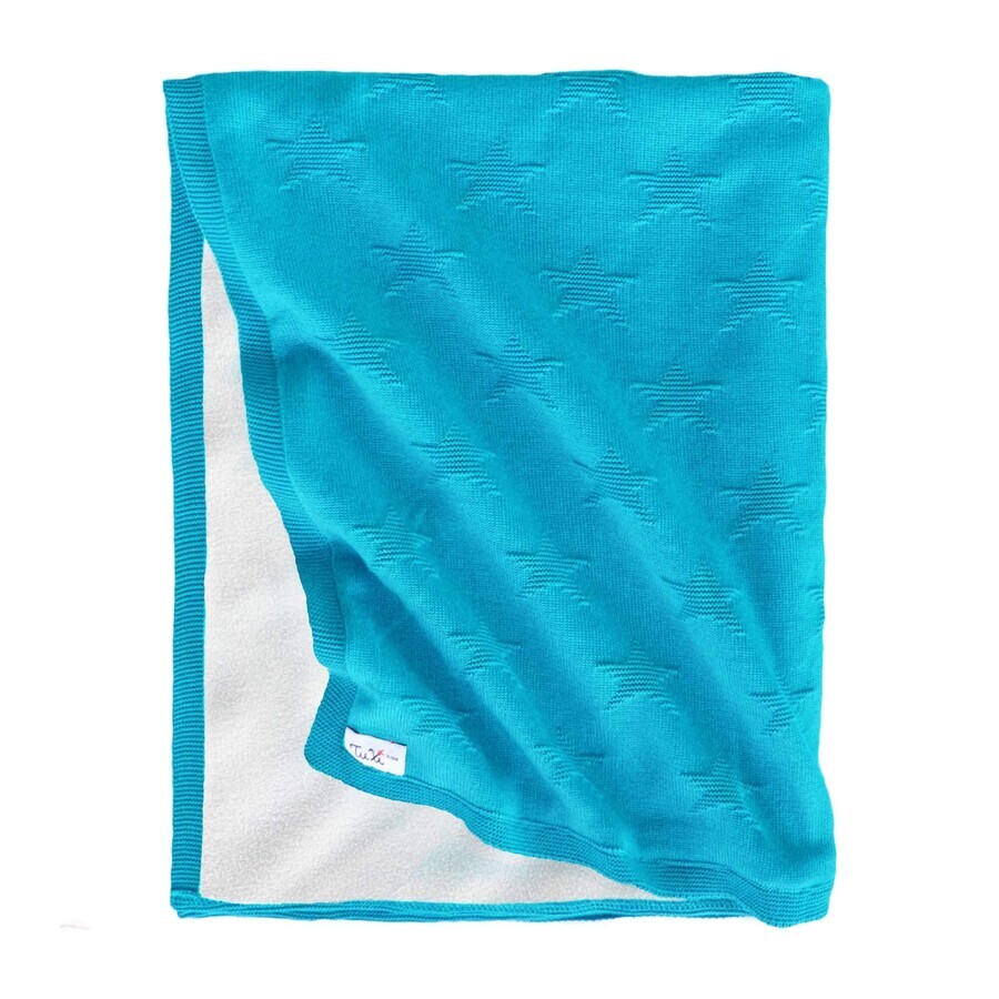 Coperta a maglia doppia, 80x100 cm, Blu, Marche Tuxi