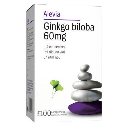 Ginkgo Biloba 60mg, 100 tablets, Alevia