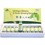 Ginkgo Biloba e Panax Ginseng, 10 fiale x 10 ml, Sanye