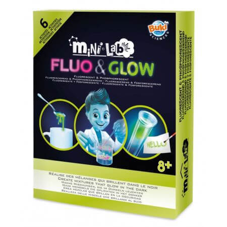 Mini laboratorio Fluo & Glow, +8 anni, Buki